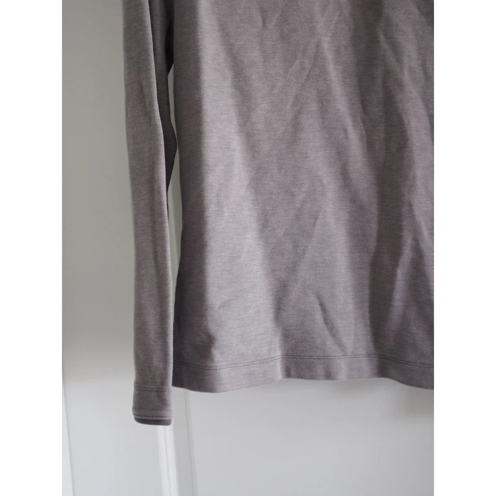 Banana Republic Quarter Zip Urban Grey Cotton Pullover Preppy L Good Minimalist